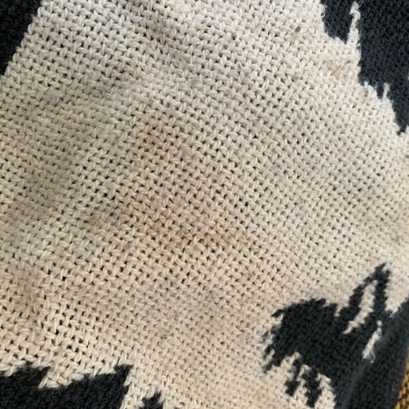 Vintage Blanket Fringe Patchwork Printed Cardigan Duster Kimono Small - Picture 8 of 9